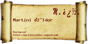 Martini Áldor névjegykártya